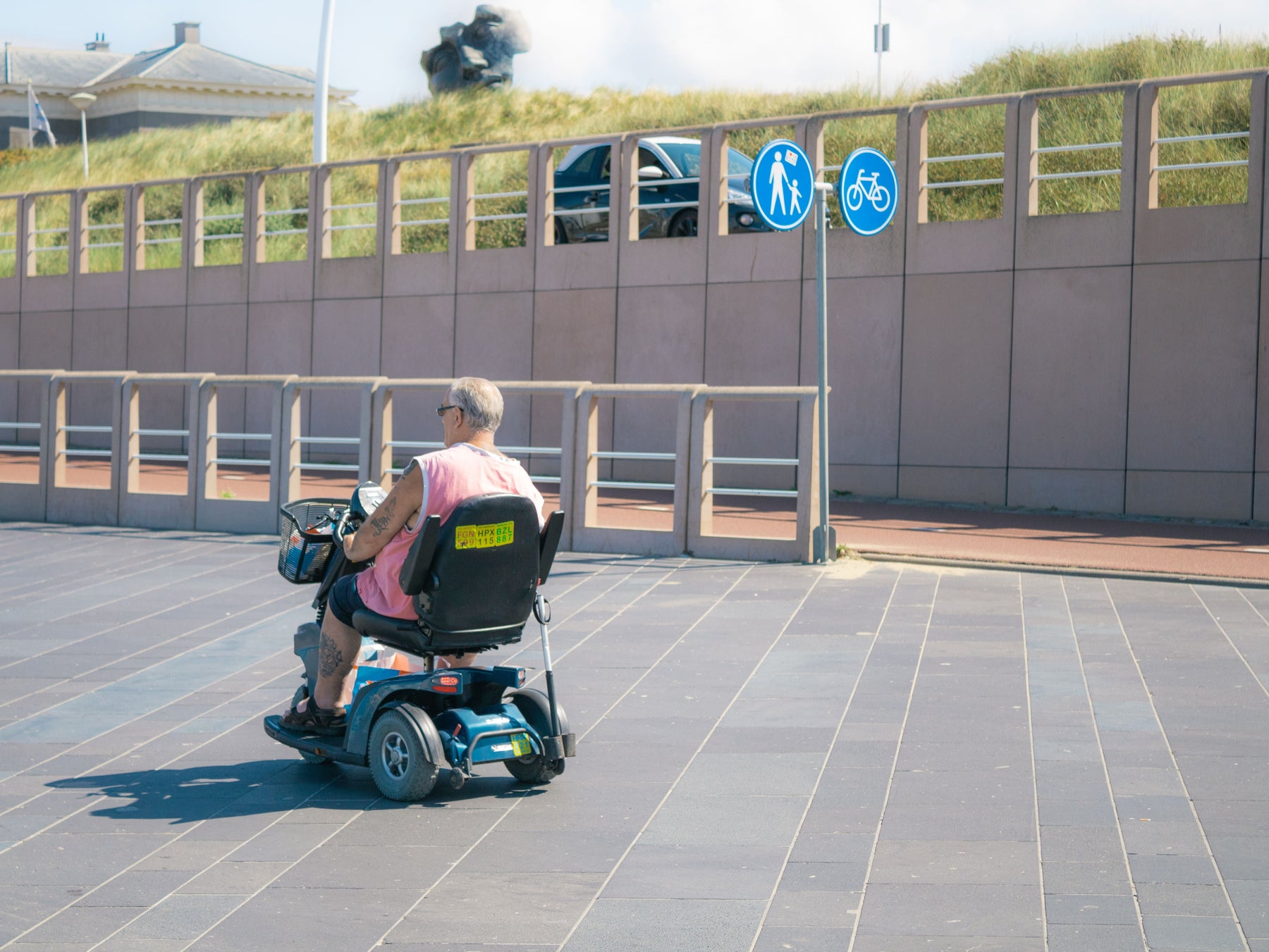 Mobility scooters ready for use outdoors