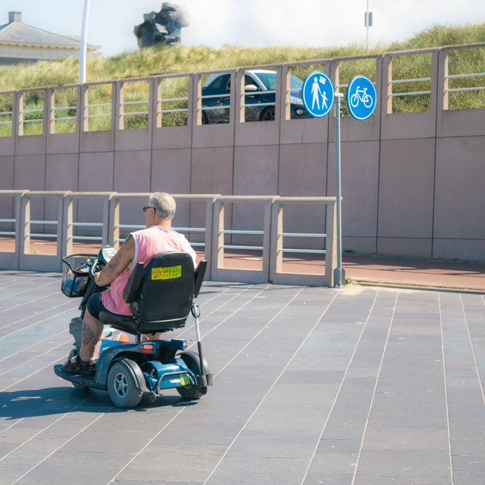 Mobility scooters ready for use outdoors