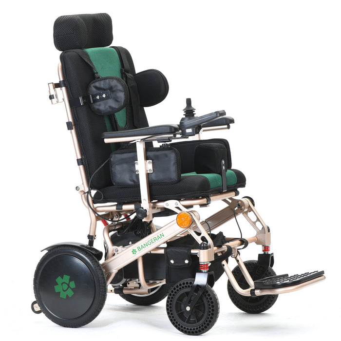 Bangeran Pegasus Upgraded Pediatric Power Wheelchair with Headrest - 265 lb Capacity