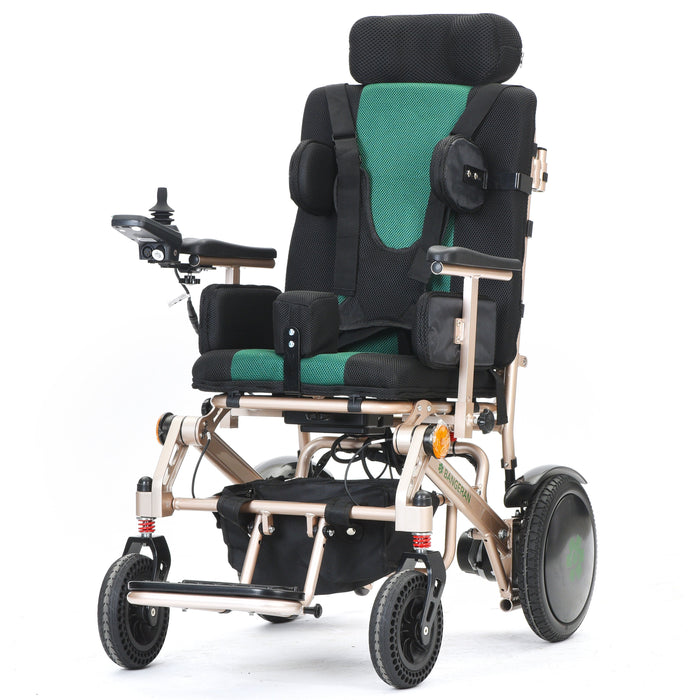 Bangeran Pegasus Upgraded Pediatric Power Wheelchair with Headrest - 265 lb Capacity