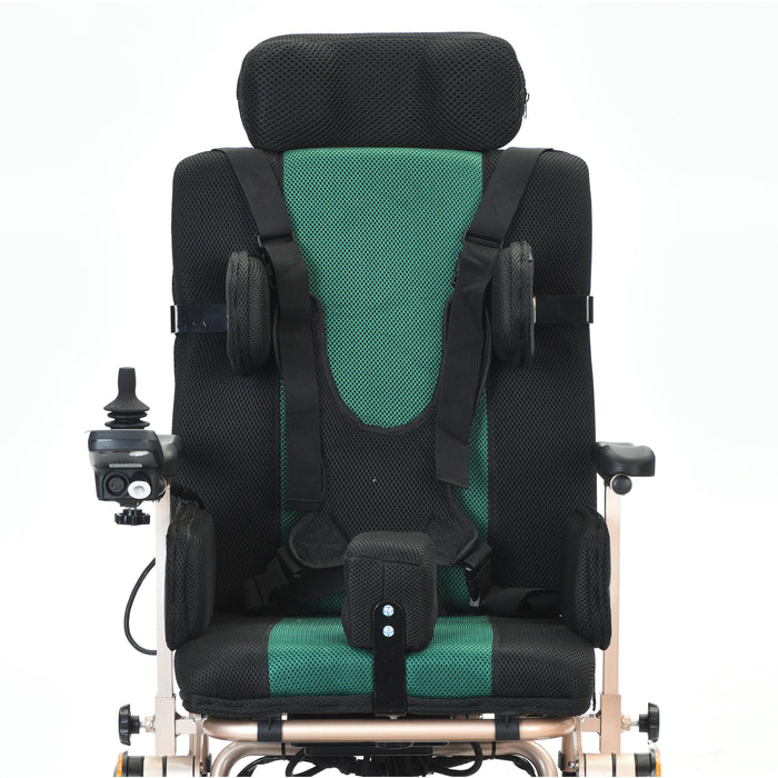Bangeran Pegasus Upgraded Pediatric Power Wheelchair with Headrest - 265 lb Capacity