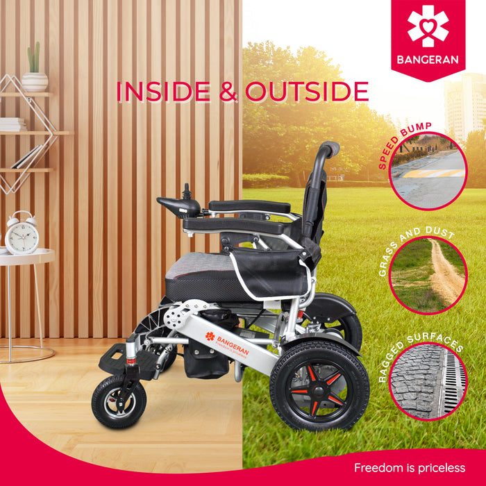 Bangeran Mammoth Ergonomic All-Terrain Folding Power Wheelchair - 300 lb Capacity
