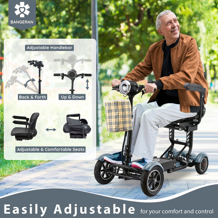 Bangeran Dragon Mobile EX Folding Travel Mobility Scooter - 300 lb Capacity