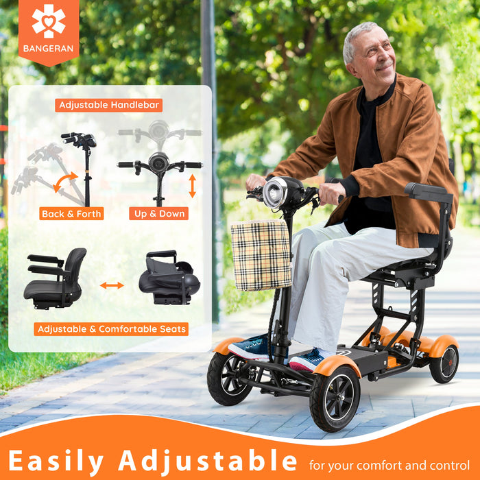 Bangeran Dragon Mobile EX Folding Travel Mobility Scooter - 300 lb Capacity