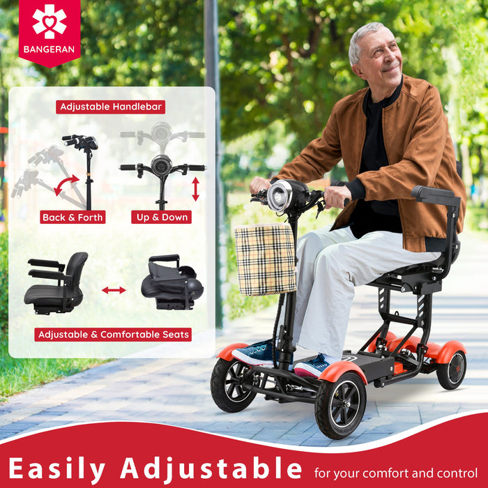 Bangeran Dragon Mobile EX Folding Travel Mobility Scooter - 300 lb Capacity