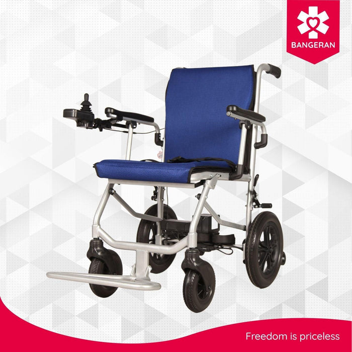 Bangeran Lite Wanderer Lightweight Folding Power Wheelchair - 31 lbs, 220 lb Capacity