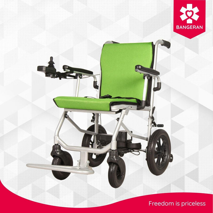 Bangeran Lite Wanderer Lightweight Folding Power Wheelchair - 31 lbs, 220 lb Capacity