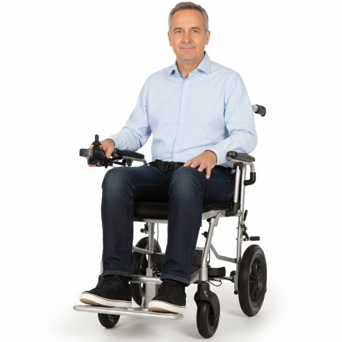 Bangeran Lite Wanderer Lightweight Folding Power Wheelchair - 31 lbs, 220 lb Capacity