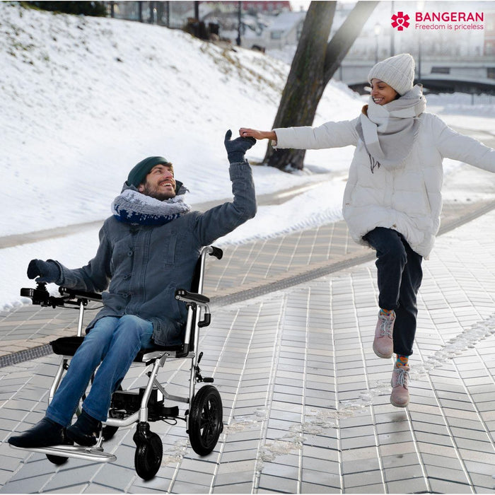 Bangeran Lite Wanderer Lightweight Folding Power Wheelchair - 31 lbs, 220 lb Capacity